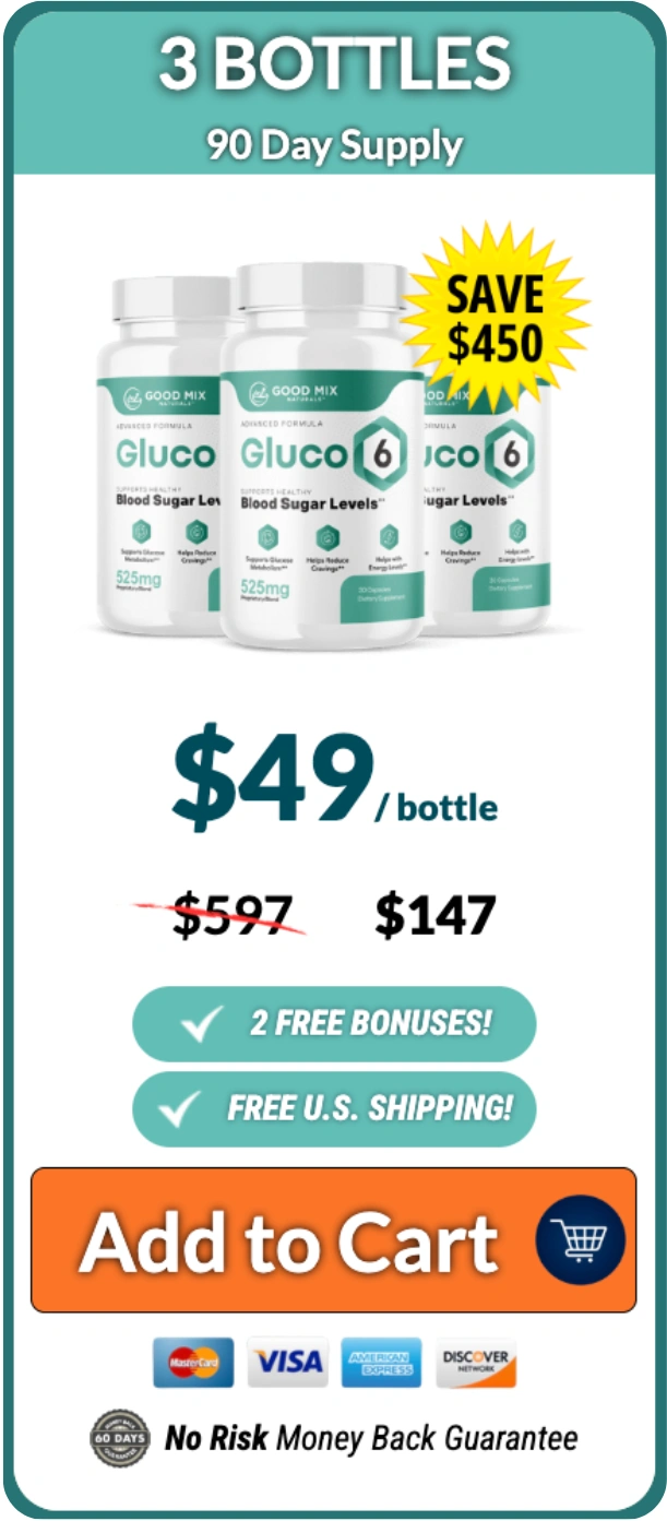 Gluco6 three bottles order